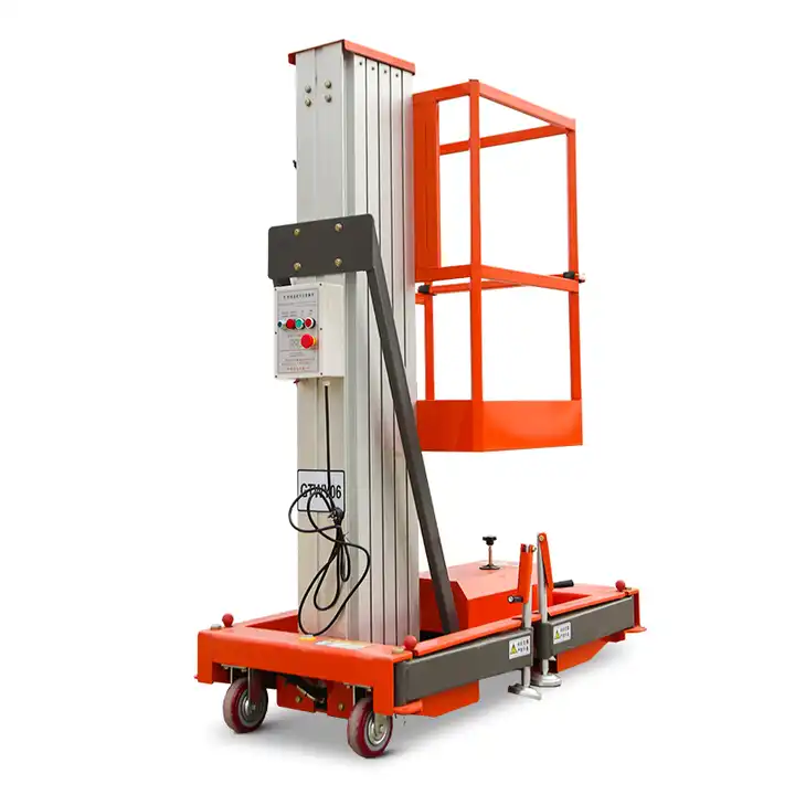 Hot Sale Electric lift Table 10METERS Mobile vertical hydraulic aluminum alloy lift single mast aerial work platform