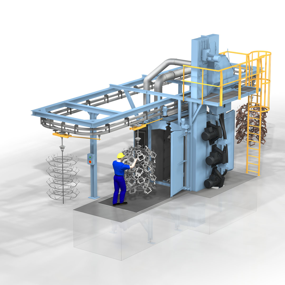 Pass-Through Monorail Shot Blast Machine - Longfa