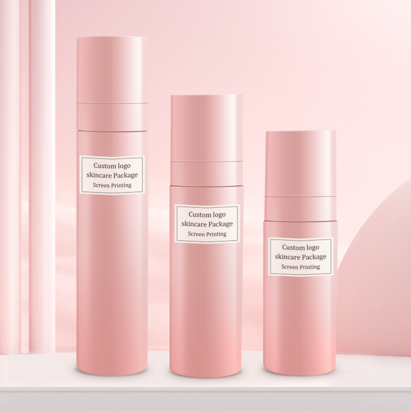 Pink mist cylinder 60 ml 80ml 100ml cosmetics packaging custom logo