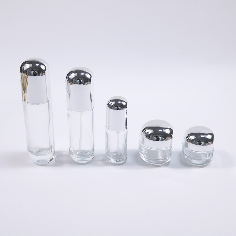 Transparent Cosmetic Face Cream Toner Glass Packaging