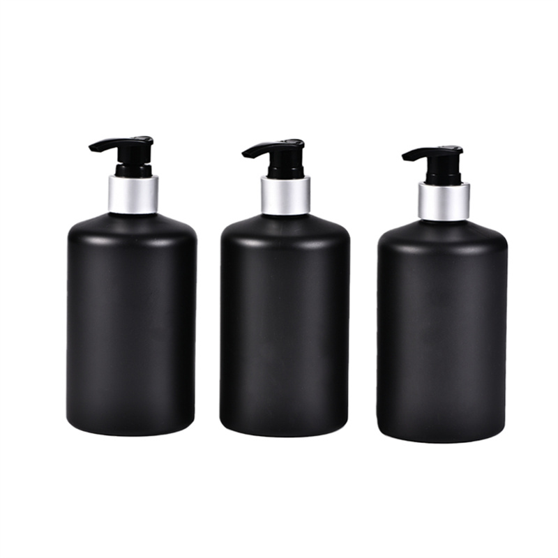 High -quality matte black plastic <a href='/bottle/'>bottle</a> shampoo and skin care packaging