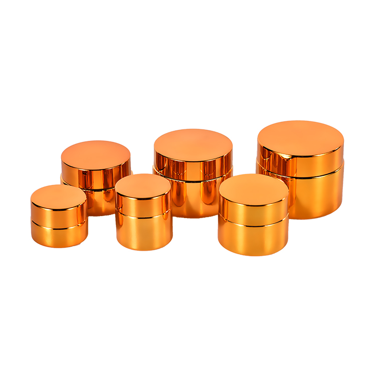 Luxury Cosmetic Packaging Electroplated Gold Glass Cosmetic Jar