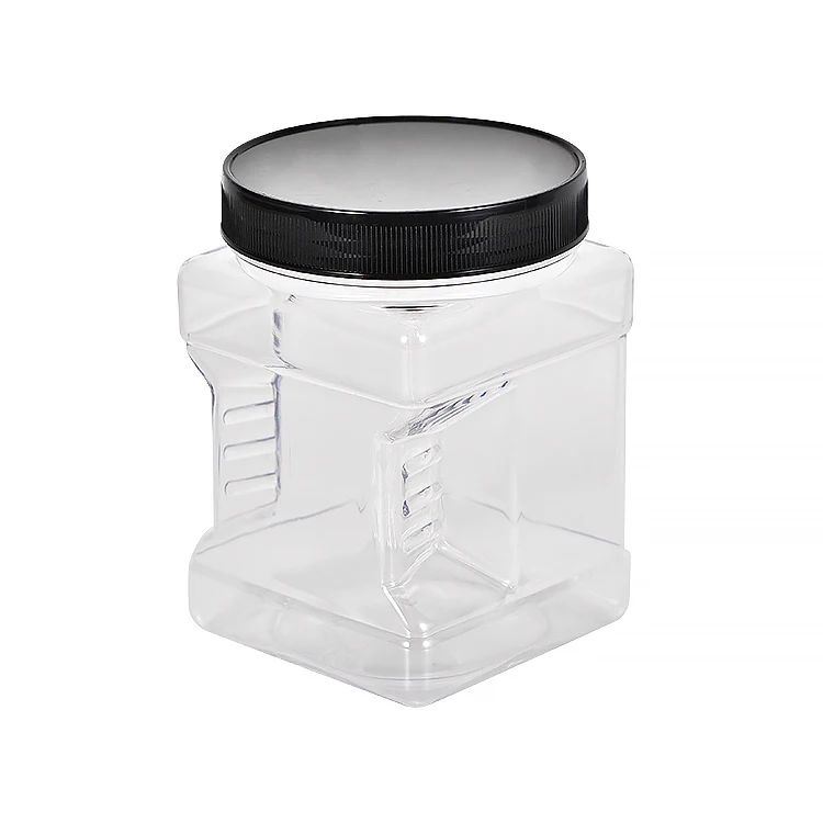 Square food grade storage jar container transparent plastic jar