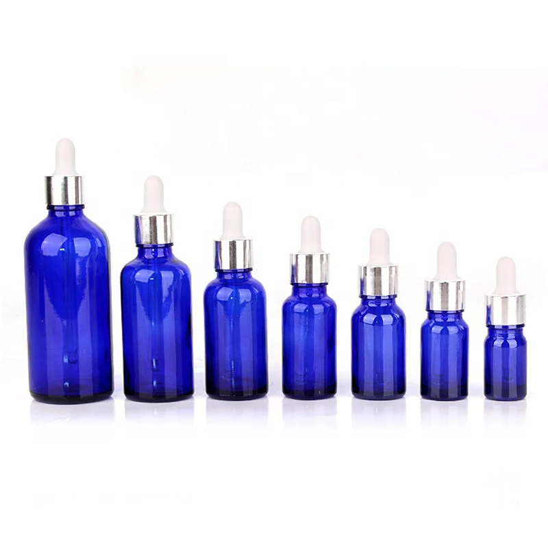 Blue essential oil glass cosmetic dropper essence <a href='/bottle/'>bottle</a>