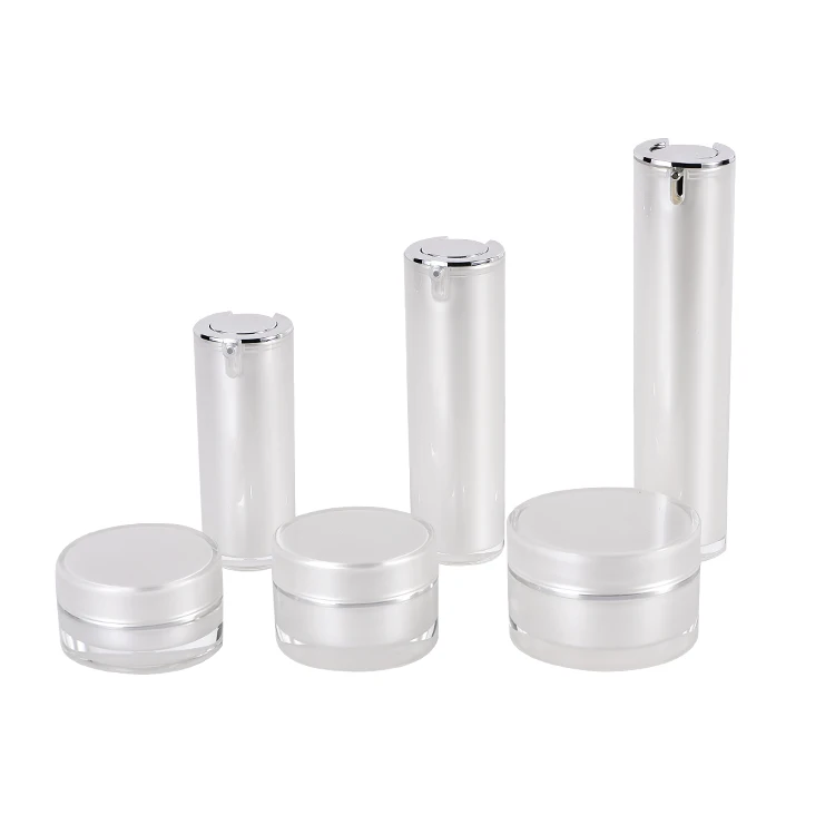 Acrylic cosmetic packaging vacuum lotion pump <a href='/bottle/'>bottle</a> and cream jar set