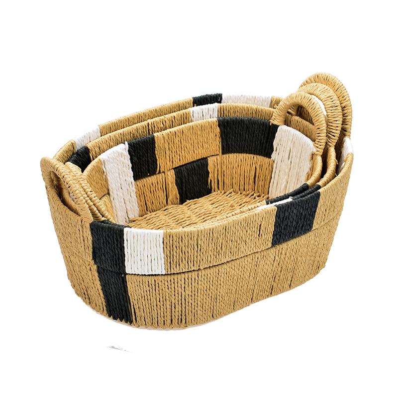 Dora Storage Paper Woven Baskets In Handmade