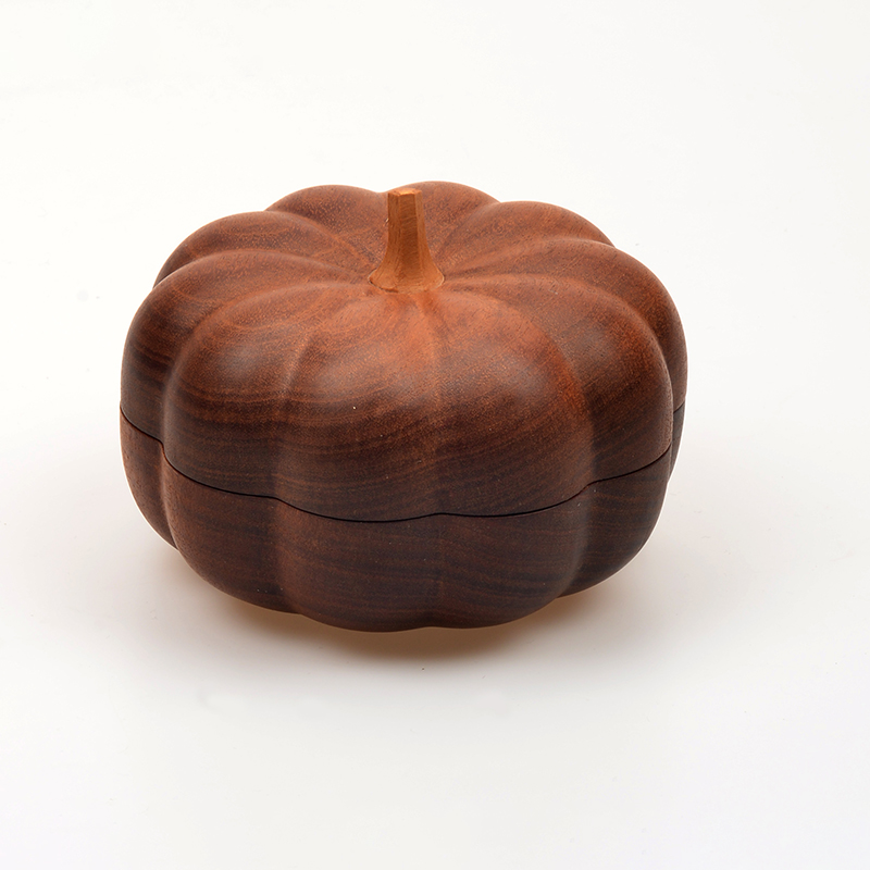 Maya Ebony Pumpkin Storage Box Set of 2 Wood Crafts