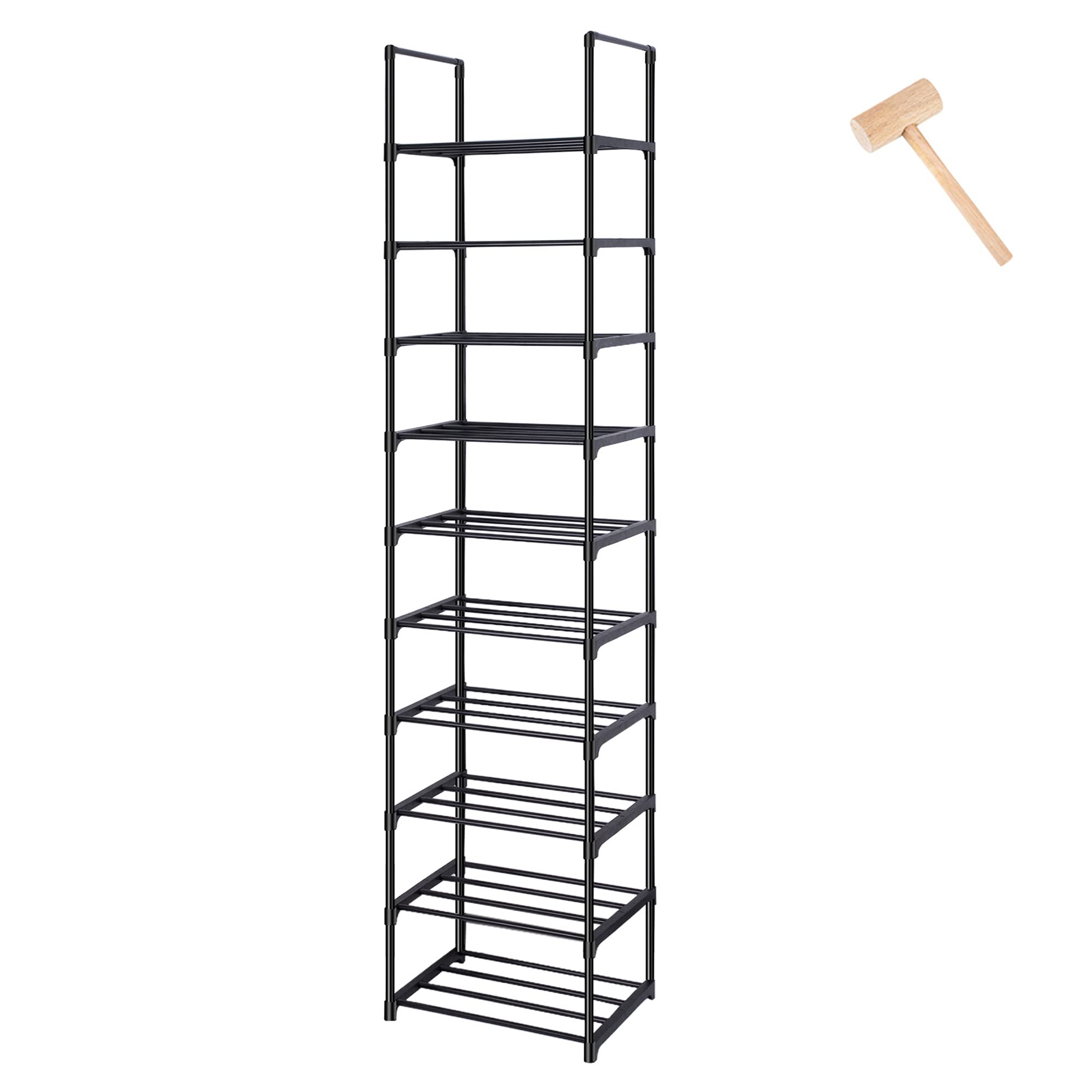 Tall Shoe Rack Sturdy Metal Organizer Narrow Shoe Racks for Closets
