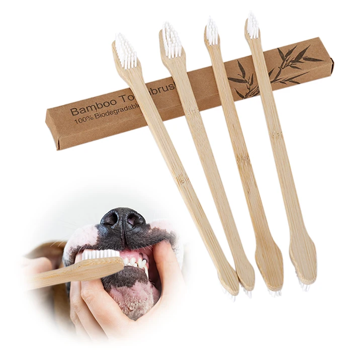 Hot Sale Biodegradable Double-Headed Bamboo <a href='/pet-toothbrush/'>Pet Toothbrush</a>
