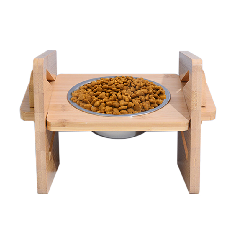 Bamboo Adjus<a href='/table/'>table</a> Detachable <a href='/pet-feeding-bowl/'>Pet Feeding Bowl</a>