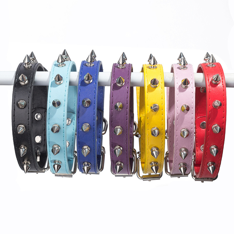 Neck Strap PU Leather Punk Rivet Spiked Dog Collar