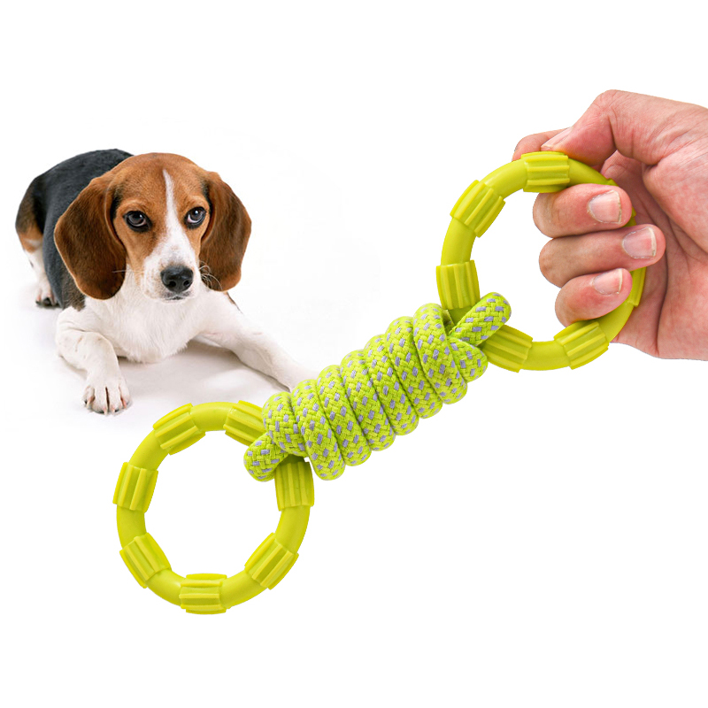 New TPR Cotton Rope Dog Interactive Chew Toy Molar Stick