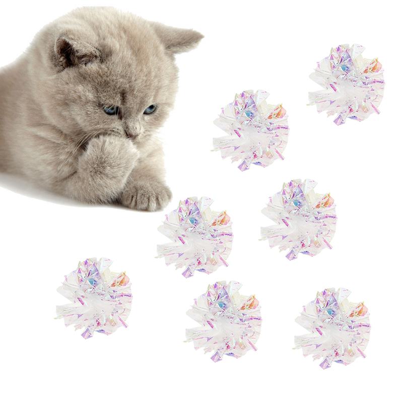 Kitten Playing Candy Colored Crinkle Balls <a href='/cat-toys/'>Cat Toys</a> With Sound