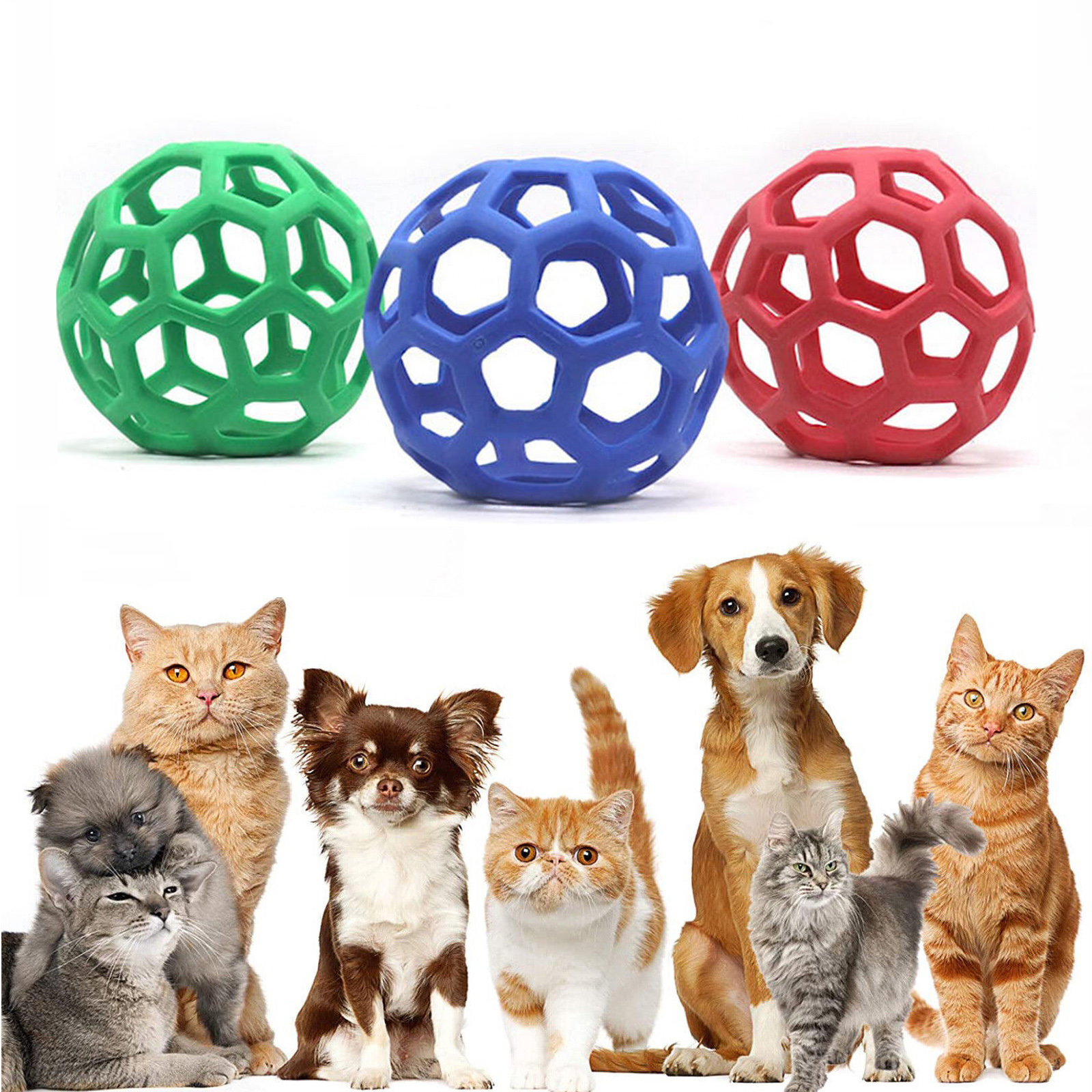 Natural TPR Rubber Interactive Teeth Cleaning Pet Toys Ball