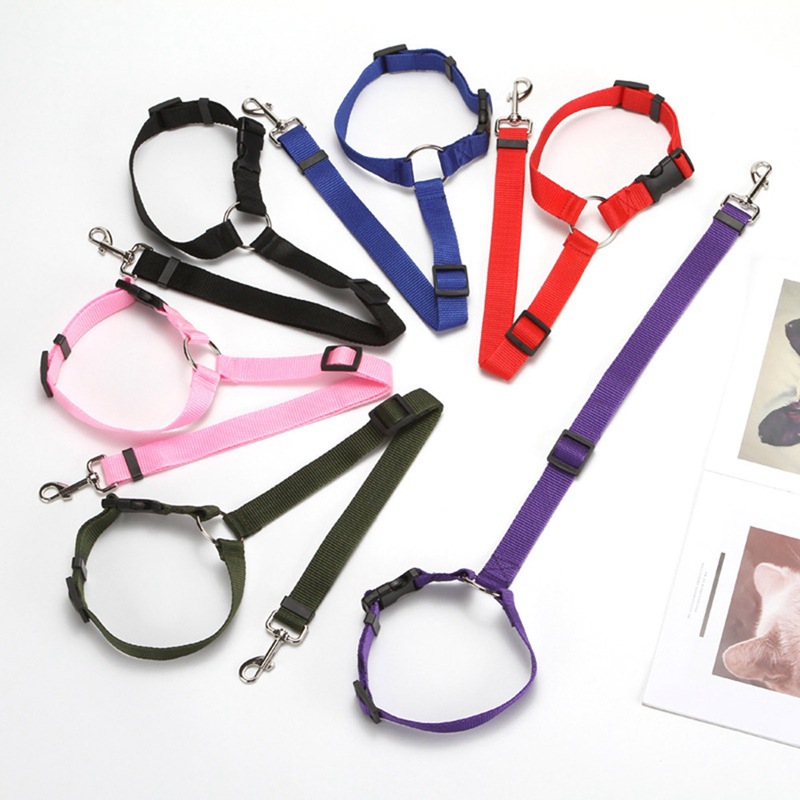 Solid Color Two-in-one Pet Car Seat Belt 