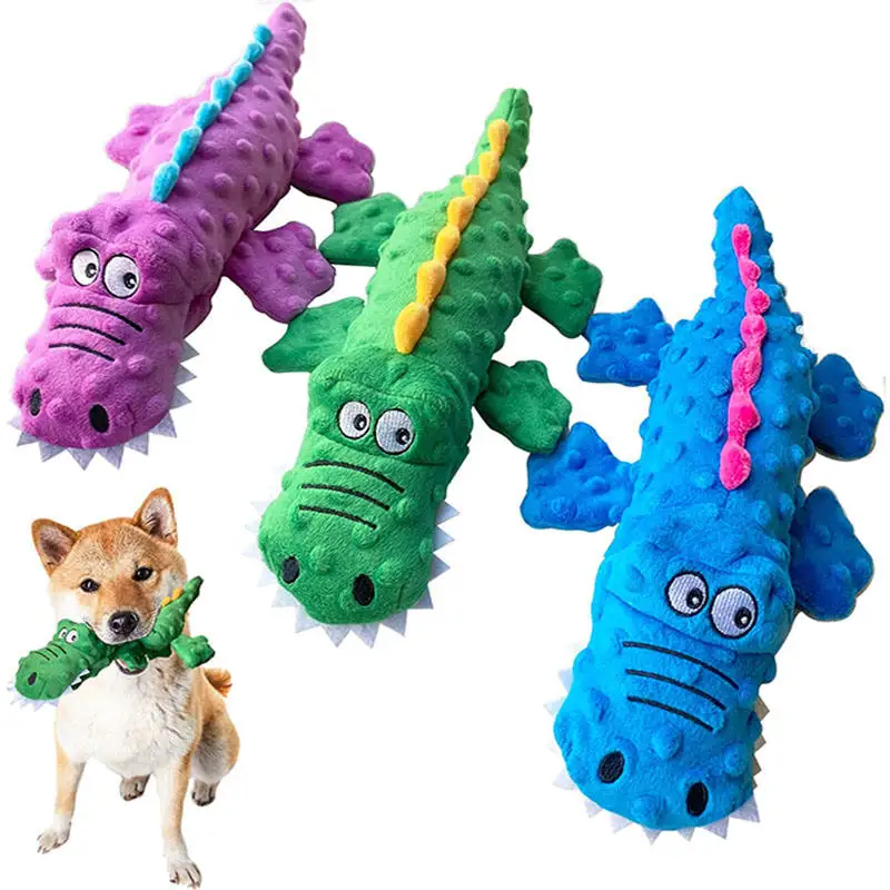 Plush Interactive Crocodile Shape Squeky <a href='/dog-chew-toy/'>Dog Chew Toy</a>s