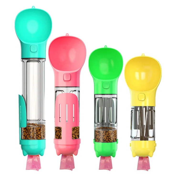 Customized Outdoor Dog Food Water Bottle Cup with Pet Poop Bags
