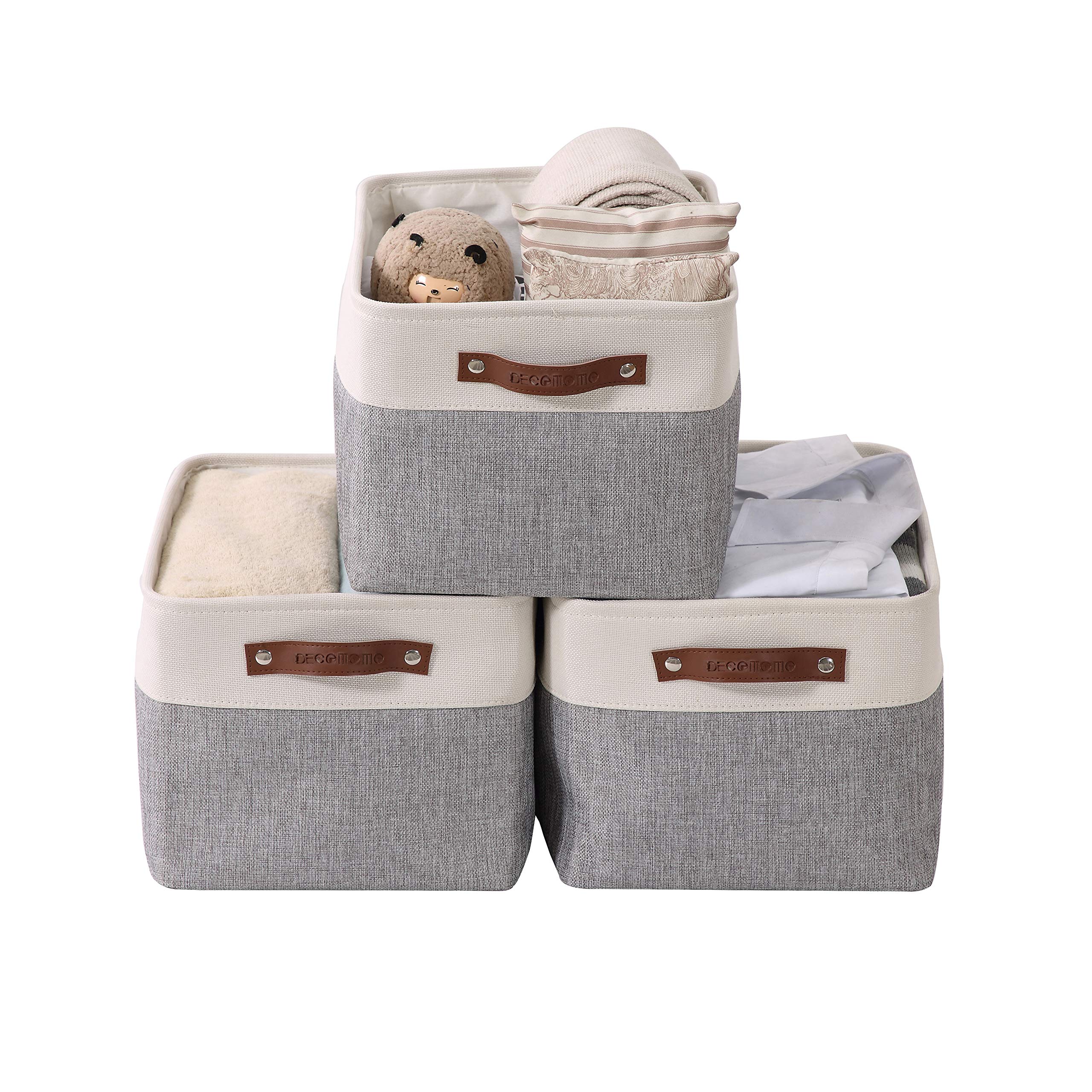 Fabric <a href='/storage-bins/'>Storage Bins</a> Shelves Basket Linen Closet Organizers with Handles Cubes