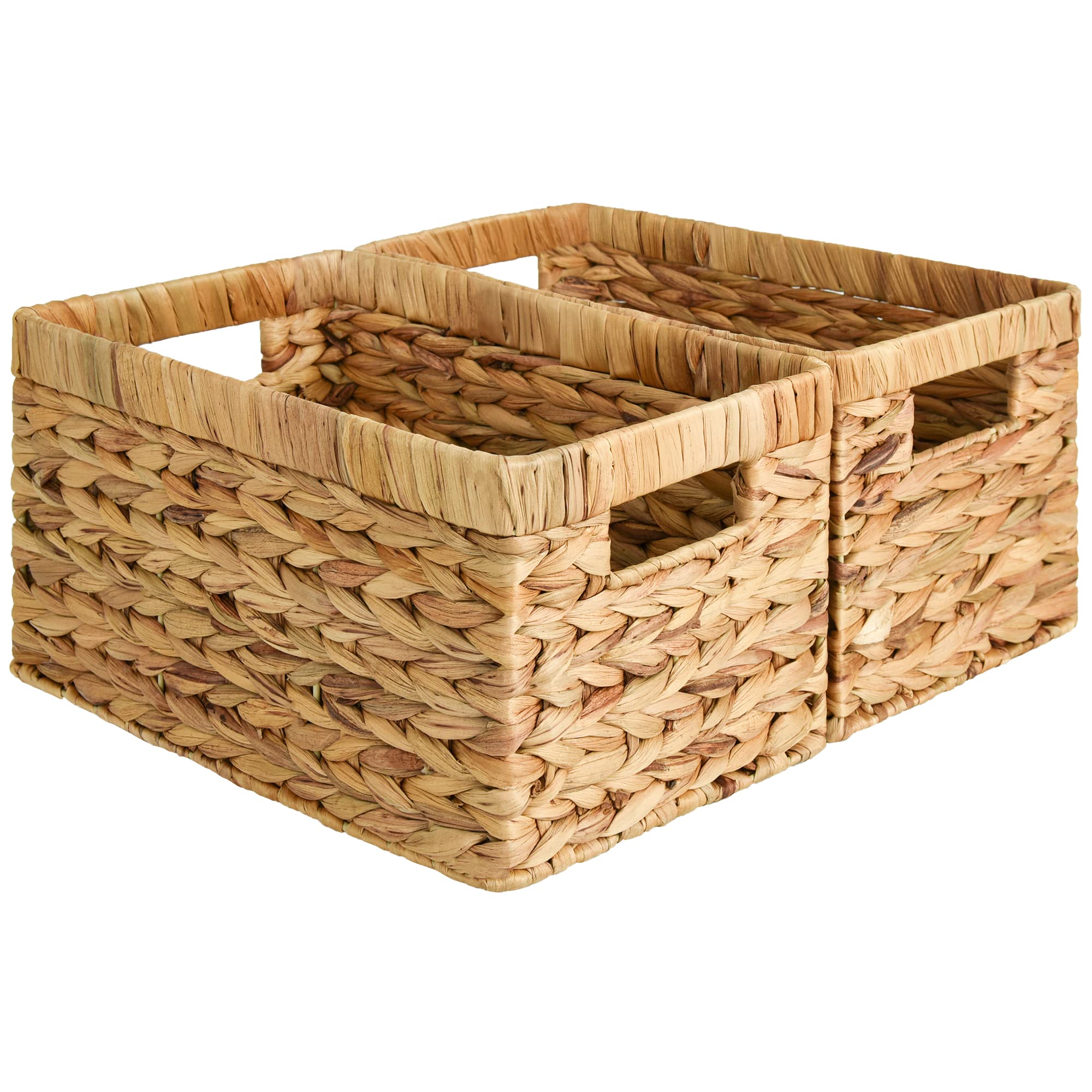 Water Hyacinth Storage Baskets Rectangular Wicker Bins Modern Home Decor