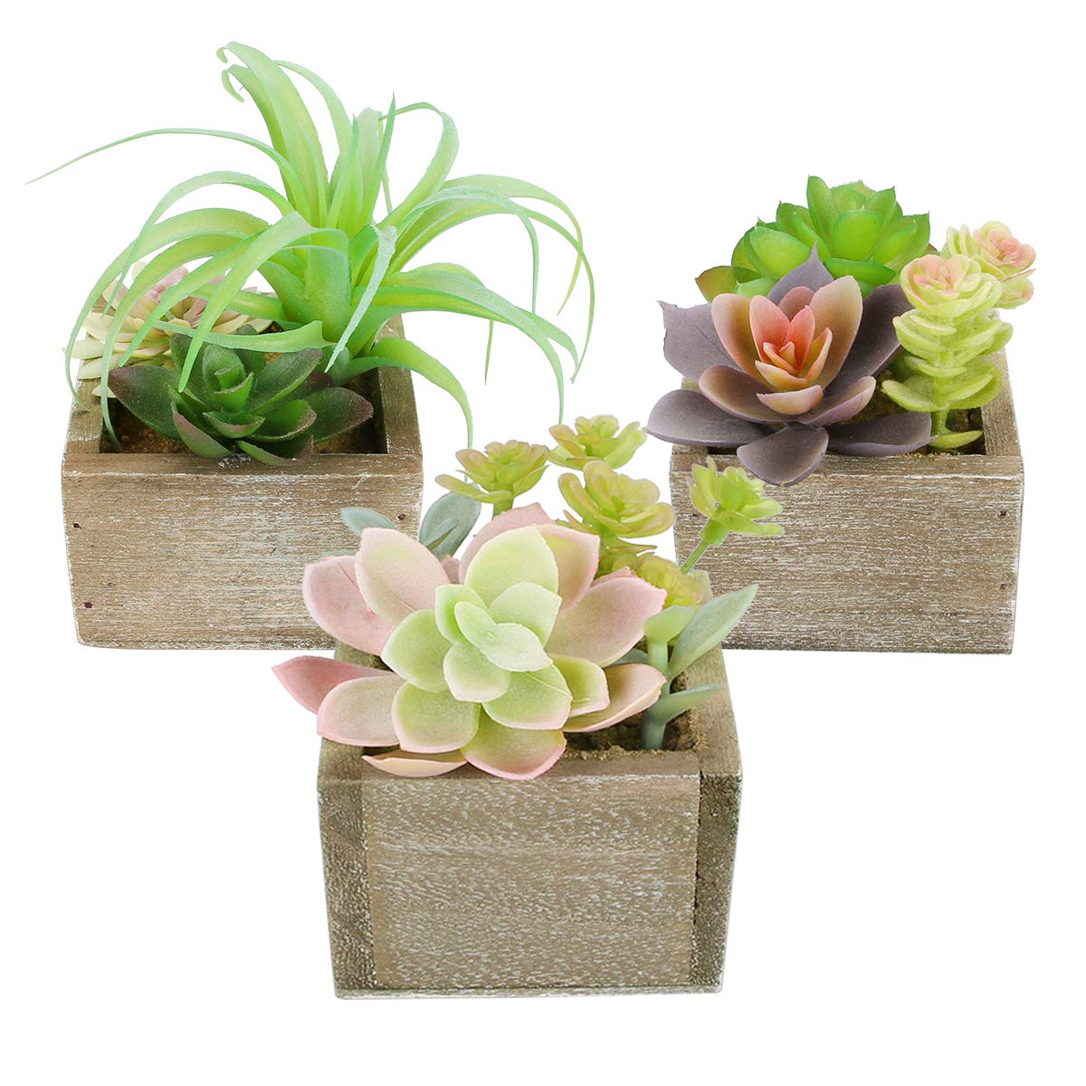 Artificial Succulents in Pots Mini Faux Plants Home Desk Decor