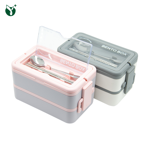 2 Layers Plastic Stainless Steel  Food <a href='/container-lunch-box/'>Container Lunch Box</a> 