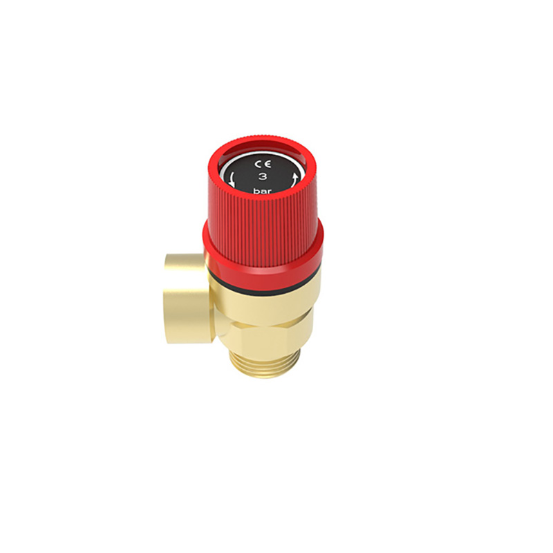 Brass safety valve with red knob F/M