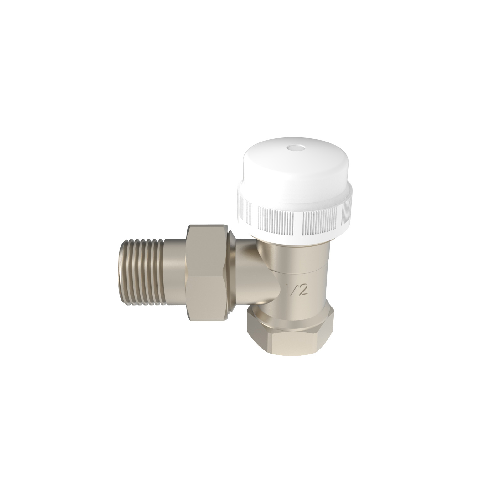 Presetting angle thermostatic radiator valve (TRV)