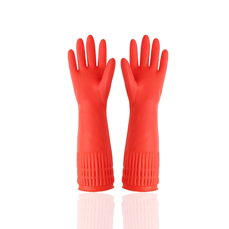 38cm Latex <a href='/household-gloves/'>Household Gloves</a> with Rolled Edge Design for Easy Wear