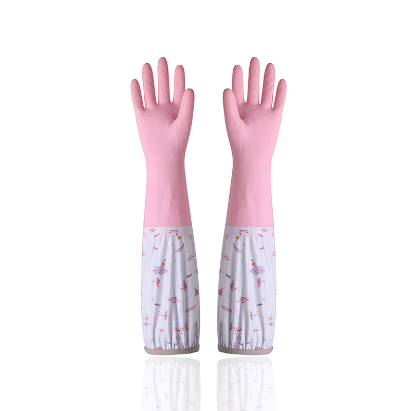 48cm flocked lined vinyl household gloves Japanese technology