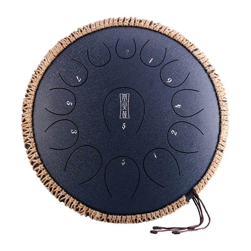 13 Inch 15 Notes Steel Tongue Drum Round Tongue Shape