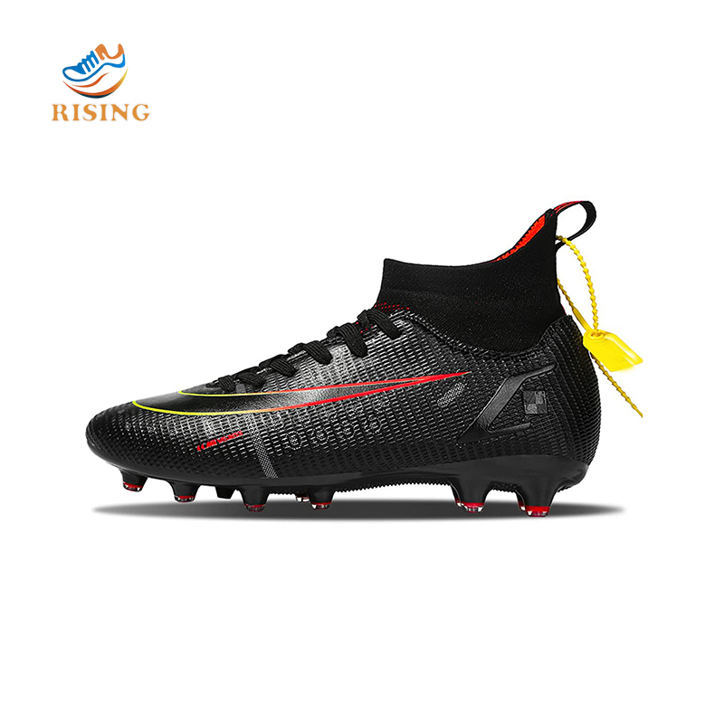 Mens <a href='/soccer-cleats/'>Soccer Cleats</a> Football Boots Spikes Shoes High-Top Unisex Outdoor/Indoor Training Athletic Sneaker
