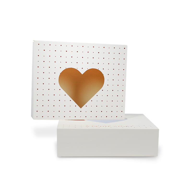 Unique <a href='/art-paper/'>Art Paper</a> Box With Heart Window Cosmetic Gift Paper Box With Custom Logo
