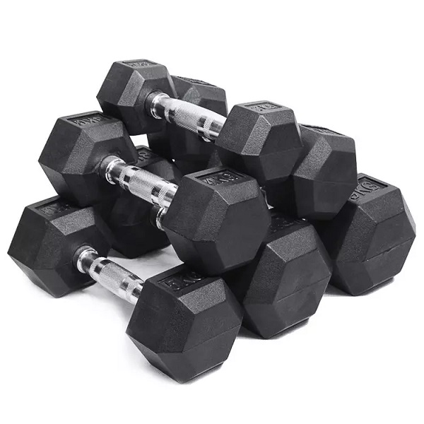 Factory Direct Sale Fitness Equipment Muscle Building Free Weights Rubber Hex <a href='/dumbbell/'>Dumbbell</a>s