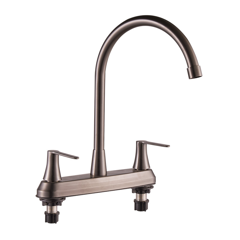 Two Hole Lever Kitchen <a href='/stainless-steel-faucet/'>Stainless Steel Faucet</a>