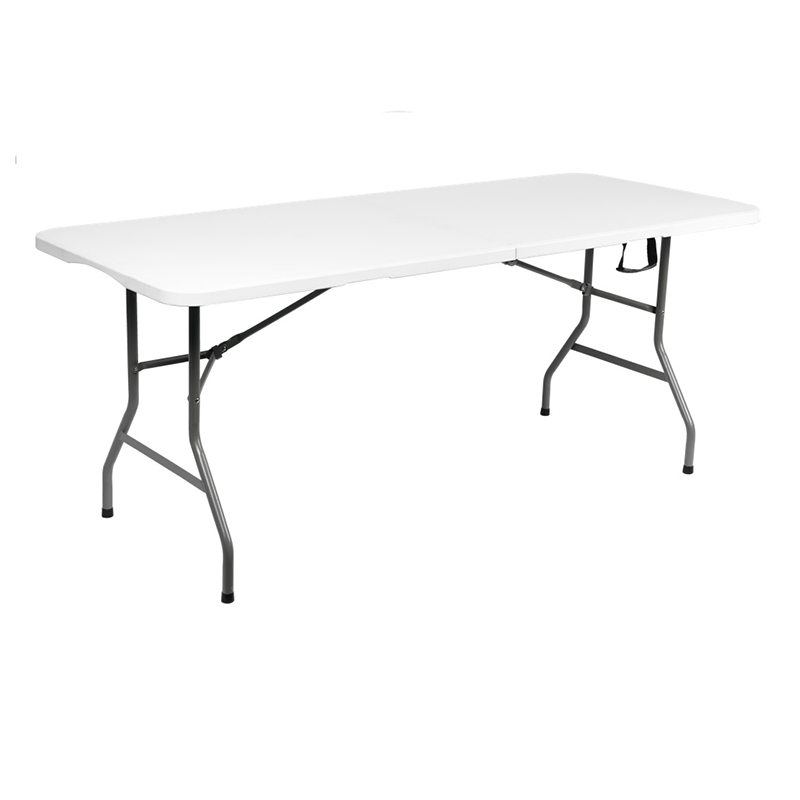 Portable white rectangular plastic party dining <a href='/foldable-table/'>foldable table</a> outdoor banquet bbq camping picnic folding table