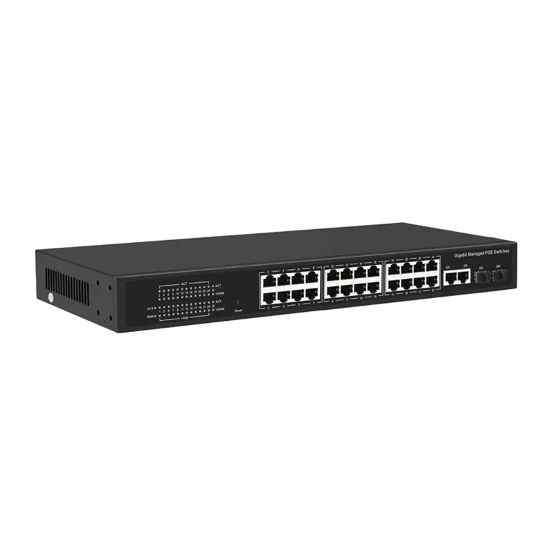  24 Ports Fiber POE switch with 2*1000M optical fiber port managed switch