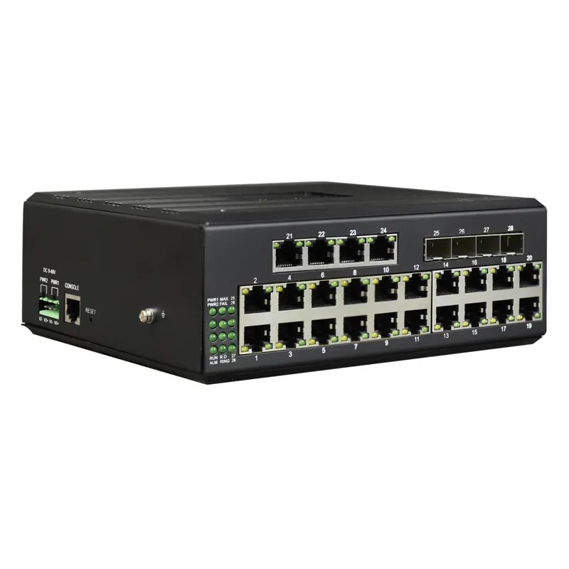 24 ports Din Rail Industrial Managed Gigabit Switch