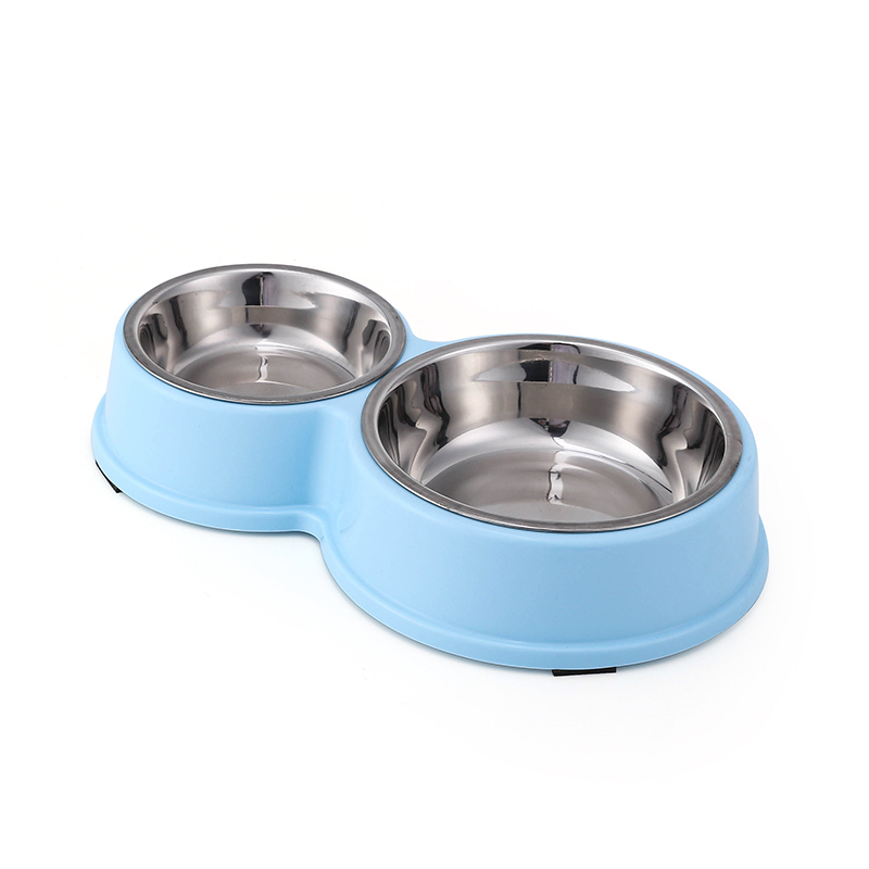 Double Stainless Steel Round Detachable Dog Bowls