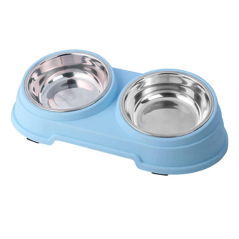 Double Slanted Stainless Steel <a href='/pet-bowl/'>Pet Bowl</a>s Dog Feeder