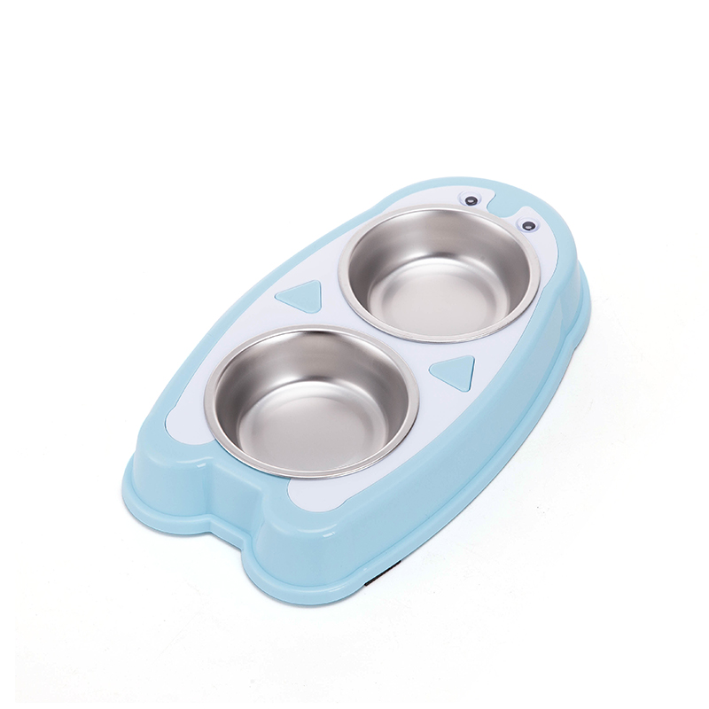 Penguin Design Double Detachable Stainless Steel Dog <a href='/pet-bowl/'>Pet Bowl</a>s