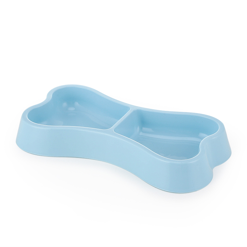 Plastic Bone Shape Pet Double Bowl