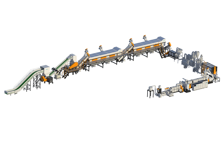 Pesticide bottle washing recycling line