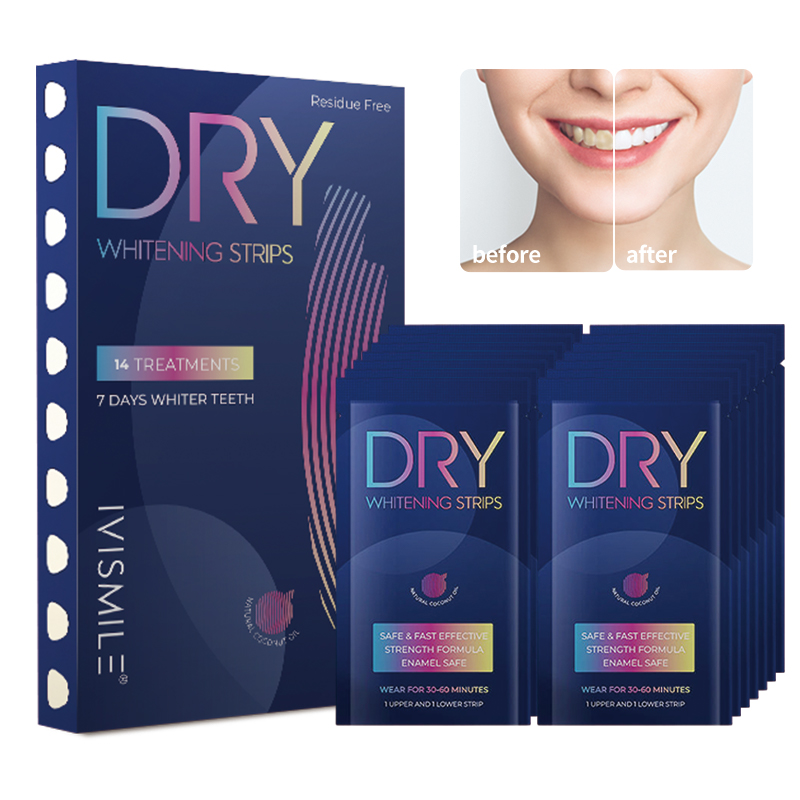 Safely Dental Wholesale Bright White Remove Stains 6%HP Teeth Whitening Dry Strips With Private Label