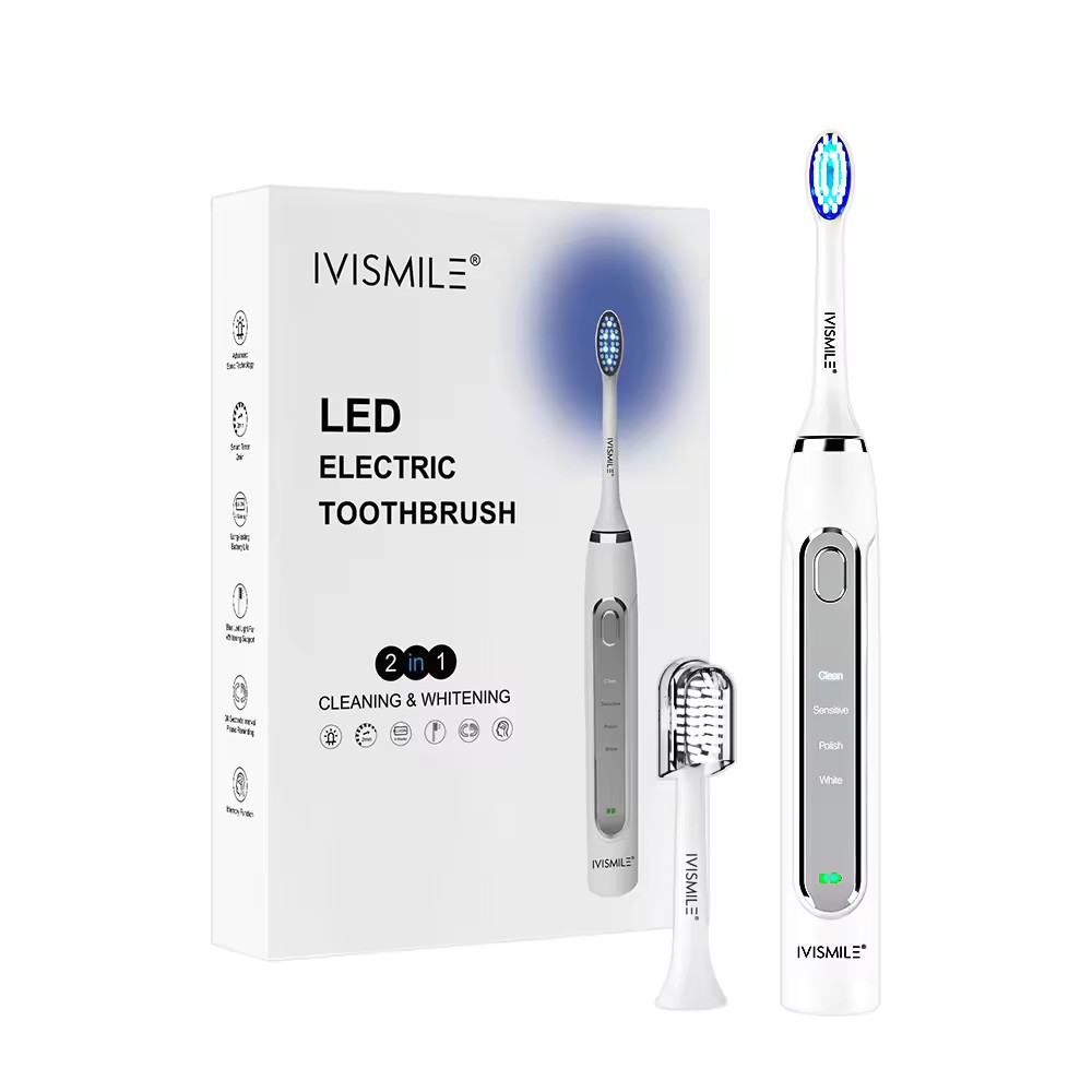 2024 IVISMILE Intelligent Automatic Whitening Rechargeable <a href='/customized-electric-toothbrush/'>Customized <a href='/electric-toothbrush/'>Electric Toothbrush</a></a> with Led Lights