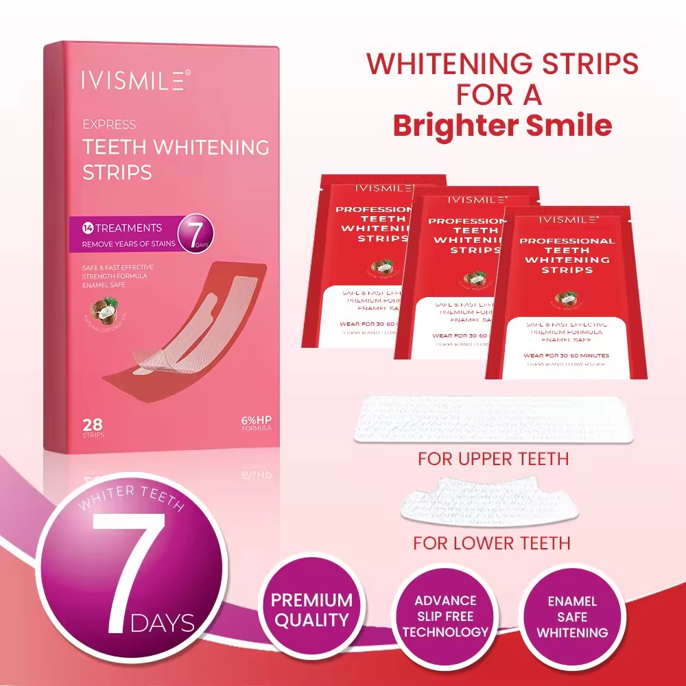 IVISMILE Pap Teeth Whitening Strips Wholesale CE Certification Dissolving Whitening Strips Factory