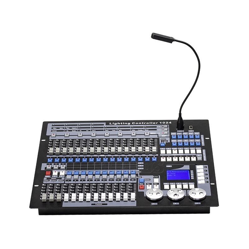 DMX Console Dj Controller Equipment DMX512 Controller 1024 Channel Light Controller Fog Stage Lighting Console Mixer Board for Party DJ Wedding Lights Show Club