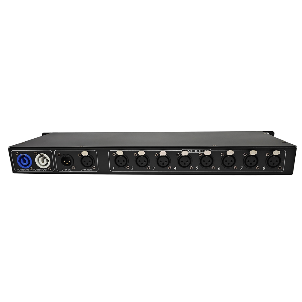 Topflashstar 8CH DMX Distributor 3Pin DMX Splitter DJ Disco Stage Light Console DMX 512 Light Controller XLR Input and Output Optoelectronic Isolation