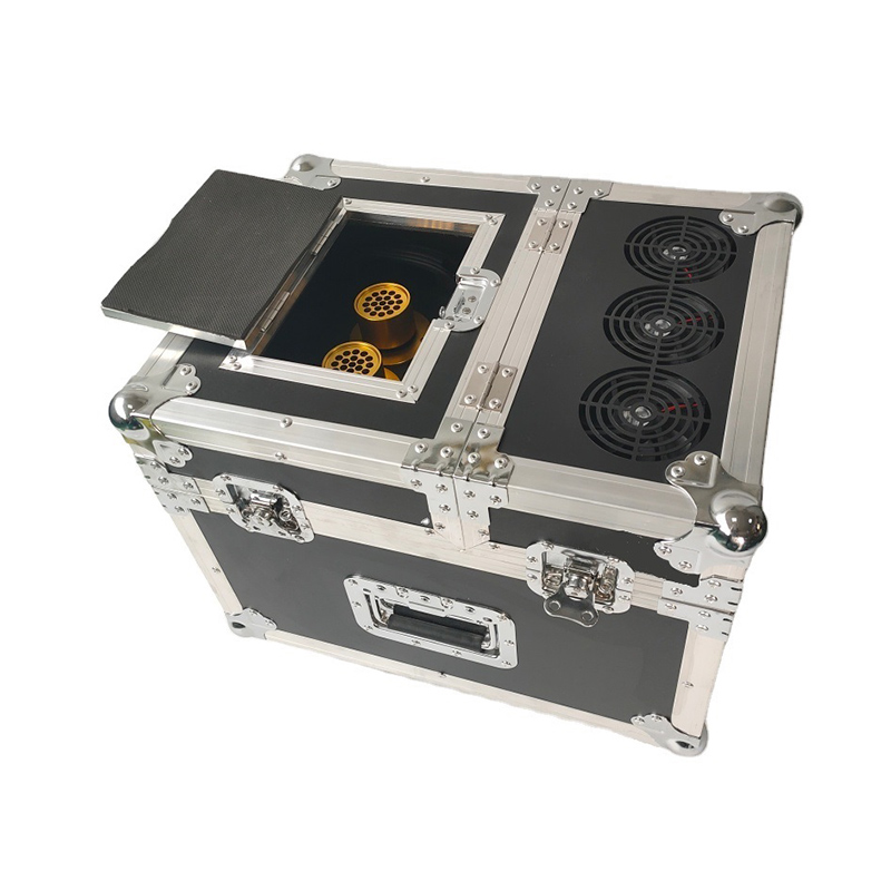 600w Dual Double Heads Haze Machine Oil Based Fog Hazer Machine DMX512 Wireless Control Atomized Smoke Machine in Flight Case Manufacturer