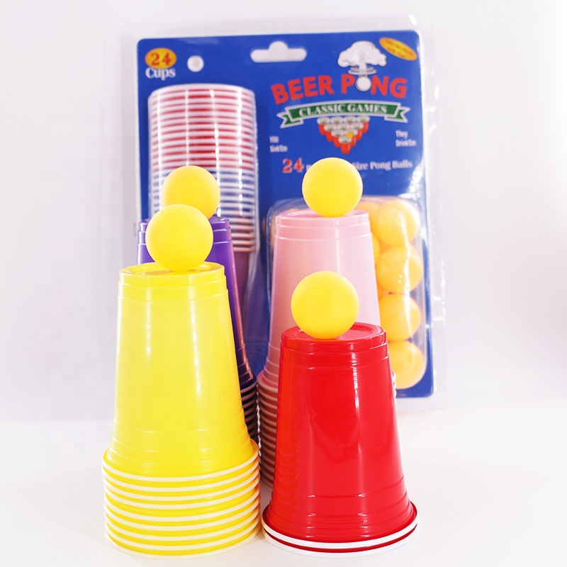 American red color game 12 Pack Beer Pong Set disposable thick cold and hot plastic beverage drinking party cups