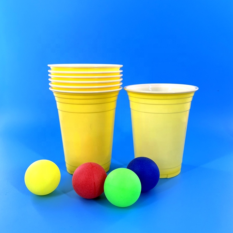 Custom Logo Wholesale Party Disposable 16oz  Red Black Clear Custom Plastic Juice  Party Cup